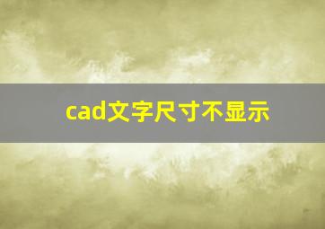 cad文字尺寸不显示