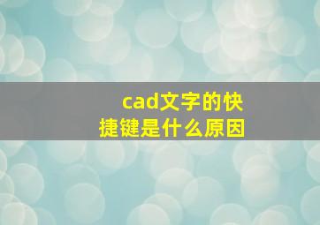 cad文字的快捷键是什么原因