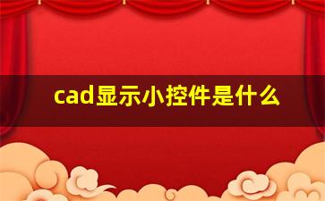 cad显示小控件是什么