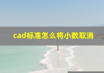 cad标准怎么将小数取消