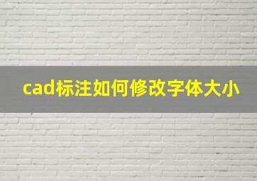 cad标注如何修改字体大小