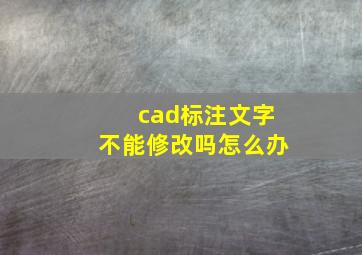 cad标注文字不能修改吗怎么办