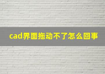 cad界面拖动不了怎么回事