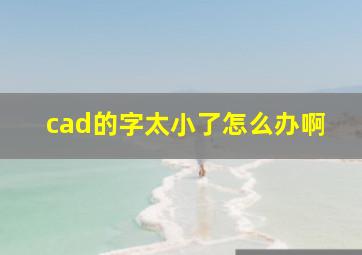 cad的字太小了怎么办啊