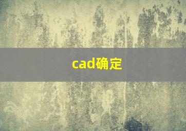 cad确定