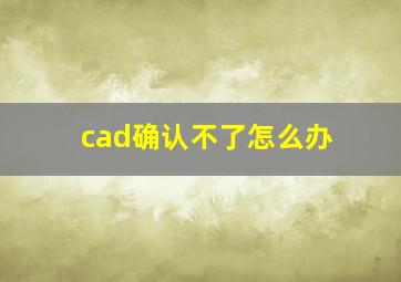 cad确认不了怎么办