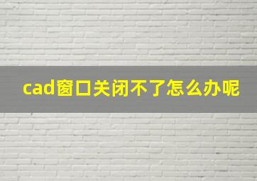 cad窗口关闭不了怎么办呢