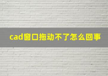 cad窗口拖动不了怎么回事