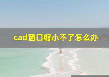 cad窗口缩小不了怎么办