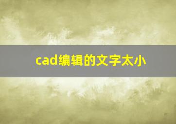 cad编辑的文字太小