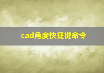 cad角度快捷键命令