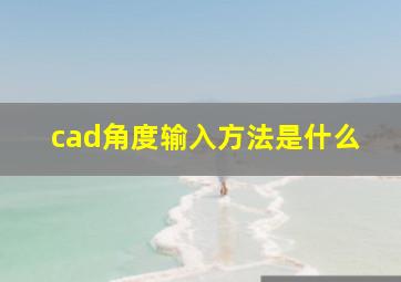 cad角度输入方法是什么