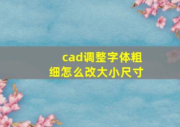 cad调整字体粗细怎么改大小尺寸