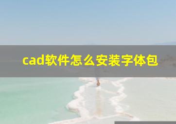 cad软件怎么安装字体包