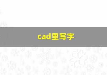 cad里写字