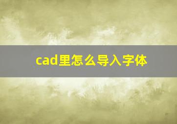 cad里怎么导入字体