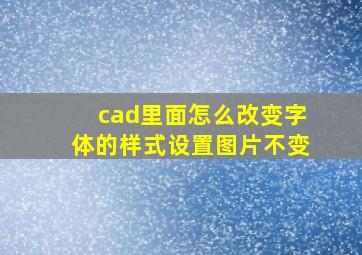 cad里面怎么改变字体的样式设置图片不变