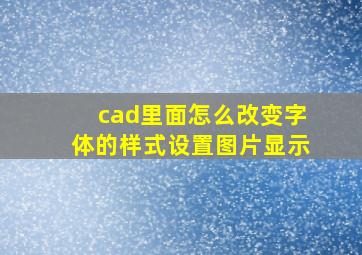 cad里面怎么改变字体的样式设置图片显示