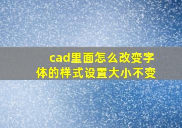 cad里面怎么改变字体的样式设置大小不变