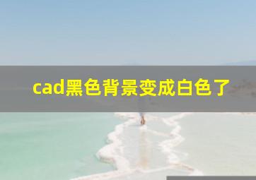 cad黑色背景变成白色了