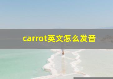 carrot英文怎么发音