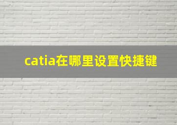 catia在哪里设置快捷键