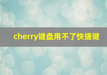 cherry键盘用不了快捷键