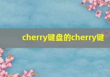 cherry键盘的cherry键