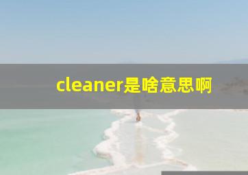 cleaner是啥意思啊