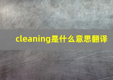 cleaning是什么意思翻译