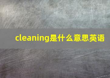 cleaning是什么意思英语