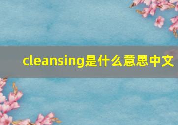 cleansing是什么意思中文