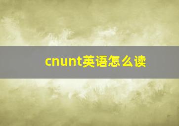 cnunt英语怎么读