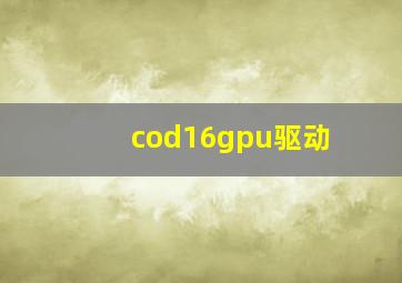 cod16gpu驱动