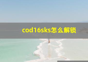 cod16sks怎么解锁