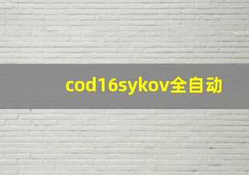 cod16sykov全自动