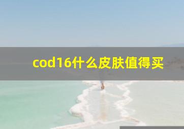 cod16什么皮肤值得买