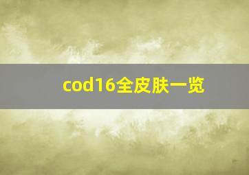 cod16全皮肤一览