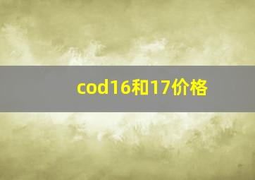 cod16和17价格