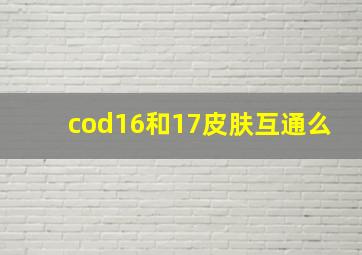 cod16和17皮肤互通么