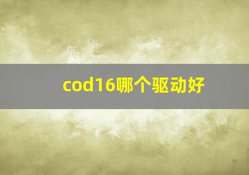 cod16哪个驱动好