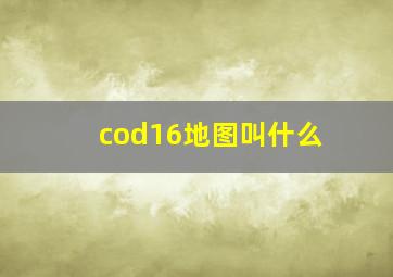 cod16地图叫什么