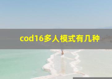 cod16多人模式有几种