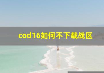 cod16如何不下载战区