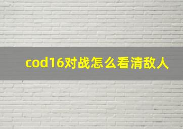 cod16对战怎么看清敌人