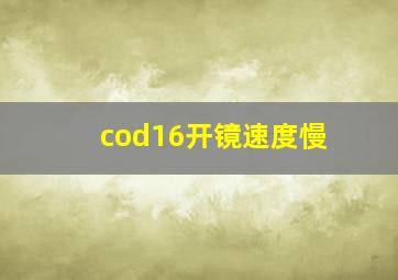 cod16开镜速度慢