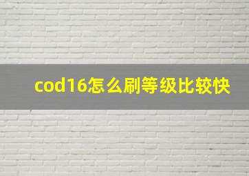 cod16怎么刷等级比较快