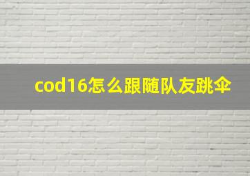 cod16怎么跟随队友跳伞