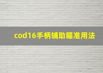 cod16手柄辅助瞄准用法