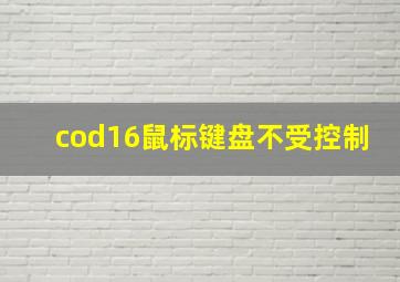 cod16鼠标键盘不受控制